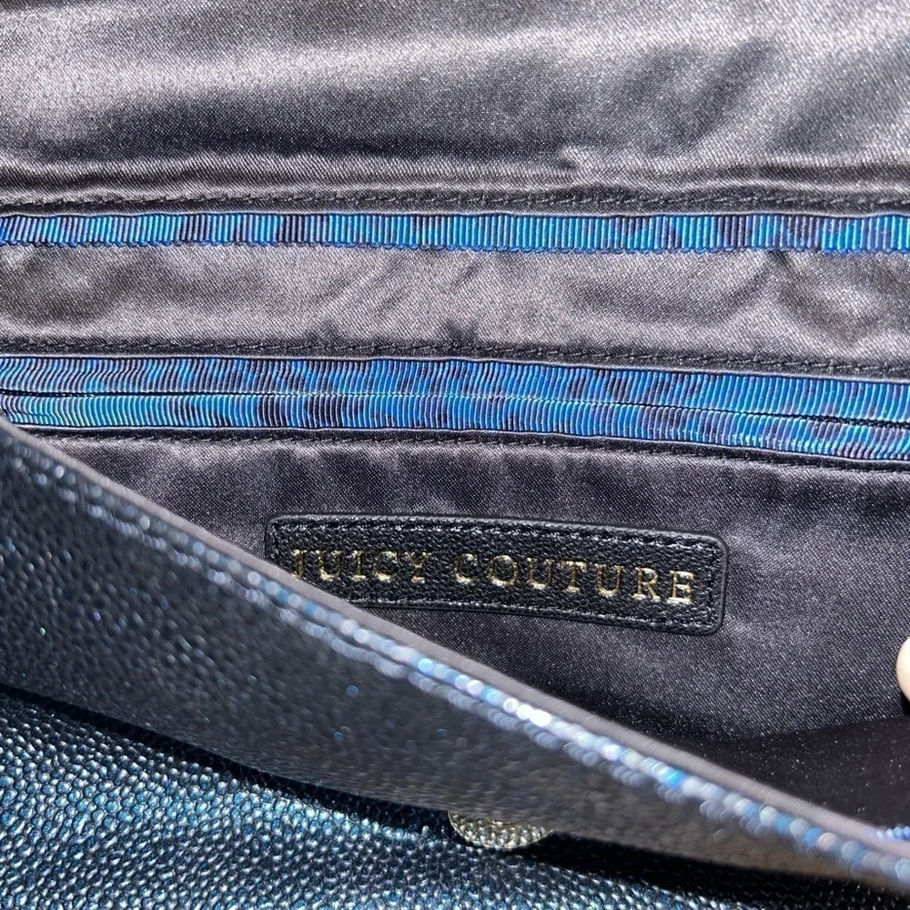 Juicy couture, clutch bag, blue shimmery, pebbled, leather brand new